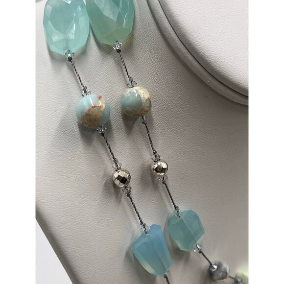 Margo Morrison Silverite, opal, chalcedony, Aqua terra jasper, jasper Necklace - Picture 4 of 8